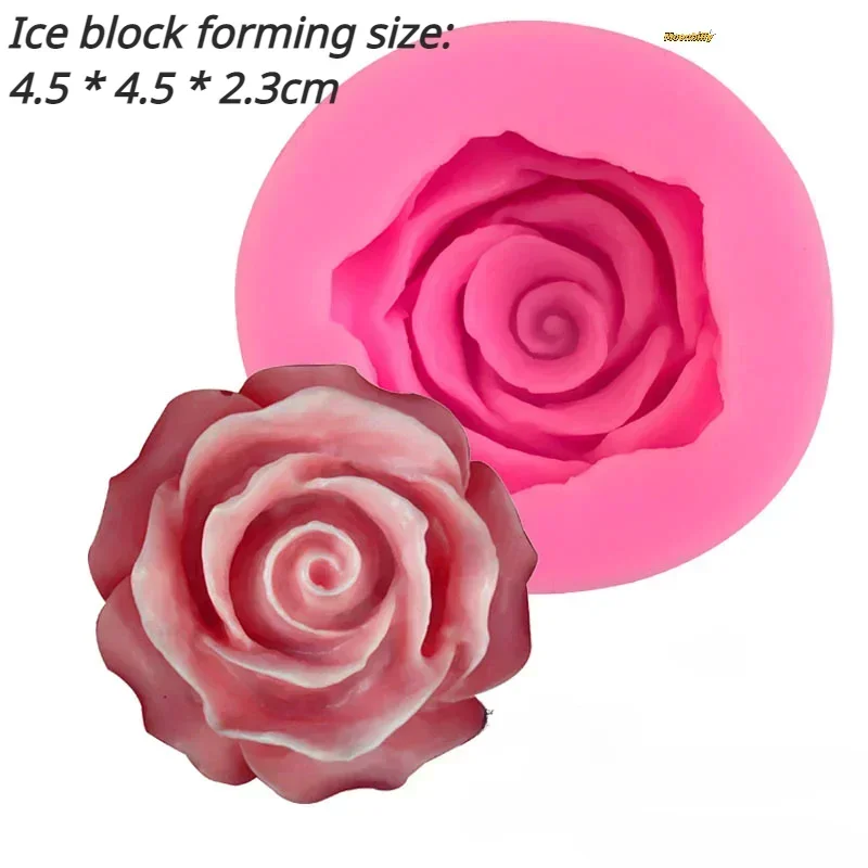 Ice Maker Mold 3D Rose Flower Style Box Silicone DIY Vivid Image Moulds Whisky Cocktail Vodka Bar Ware Party Kitchen Appliance