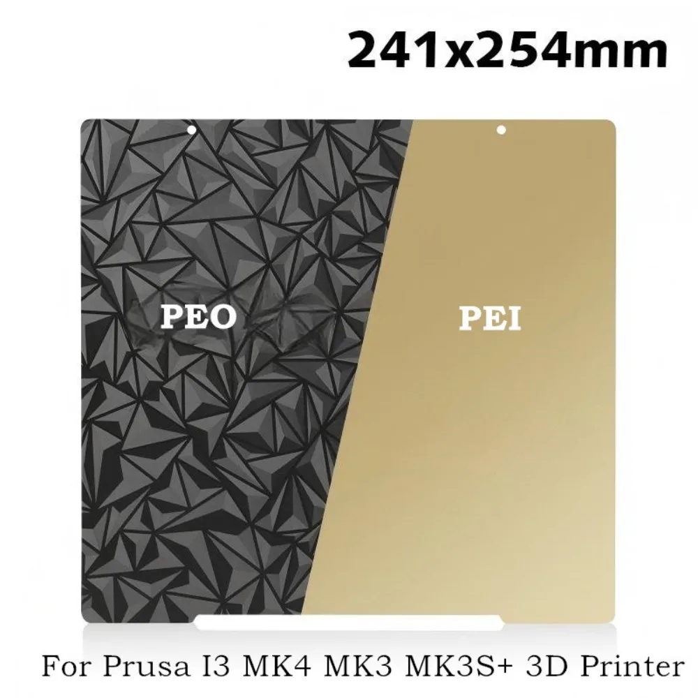 

For Prusa MK4 MK3S PEI Build Plate 241x254mm Double Side Smooth PEO PEI Flexible Spring Steel Sheet for Prusa i3 MK3 3D Printer