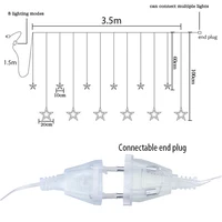 3.5M Star Curstain LED String Fairy Lights 138 LEDs Christmas Lights For Home Bedroom Window Outdoor Party Holiday Decoration 2