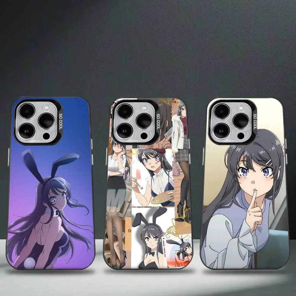 

Anime Mai Sakurajima Phone Case For iPhone 16,15,14,13,12,11,8,7,Pro,Max,Plus,Mini,XS,SE Anti Fall Black Matte Hard