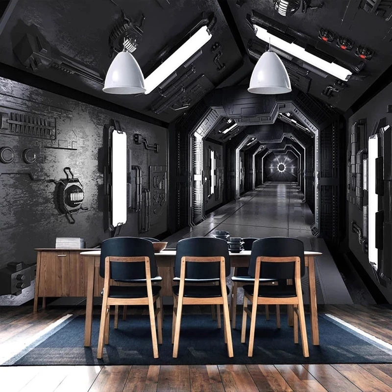 Custom Wallpaper 3D Tunnel Space Poster Mural Retro Restaurant Cafe KTV Living room sofa TV background wall bedroom wall fabric