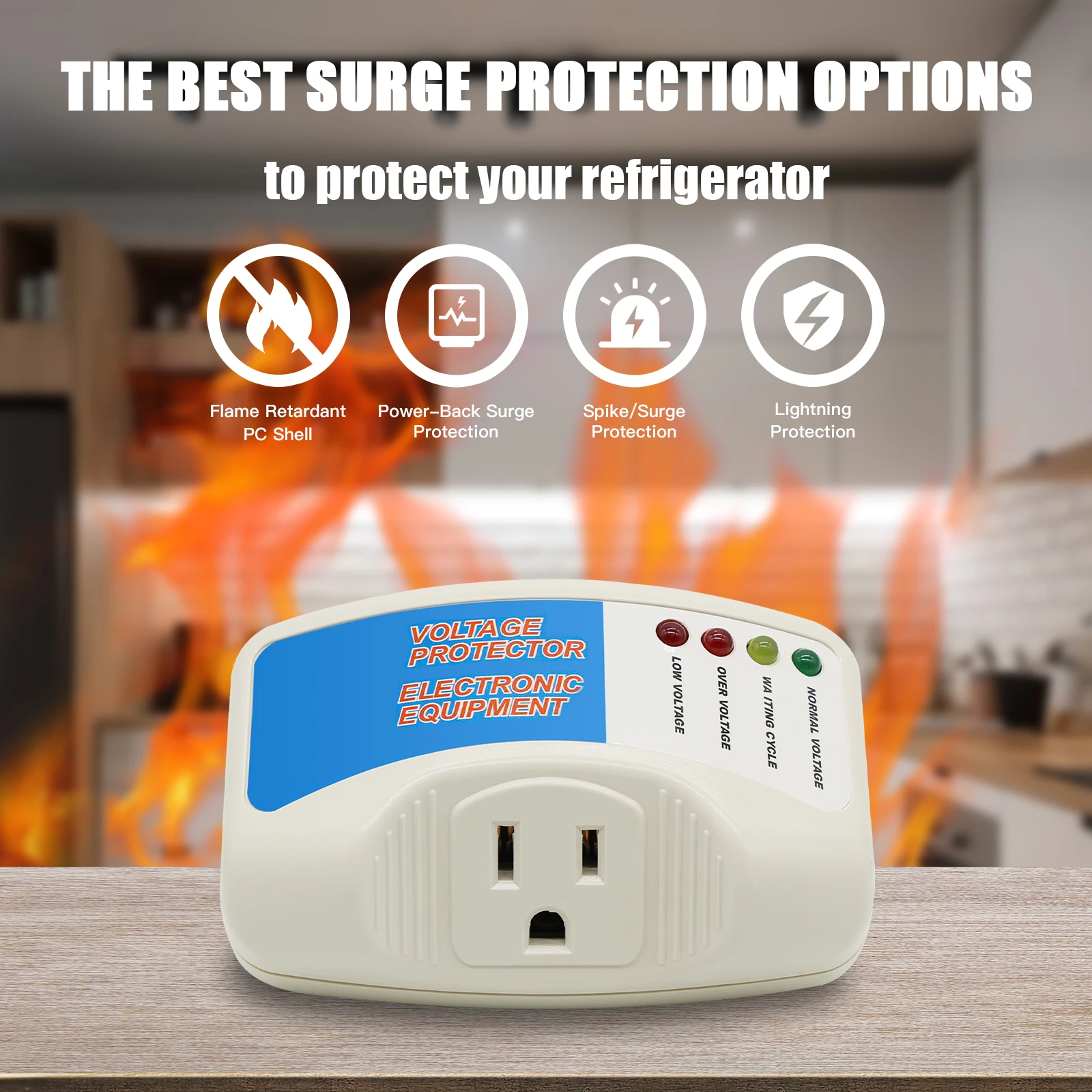 4 pcs Surge Protector for Home Appliance Outlet Surge Protector for Refrigerator Voltage Protector for TV Air-Conditioning US