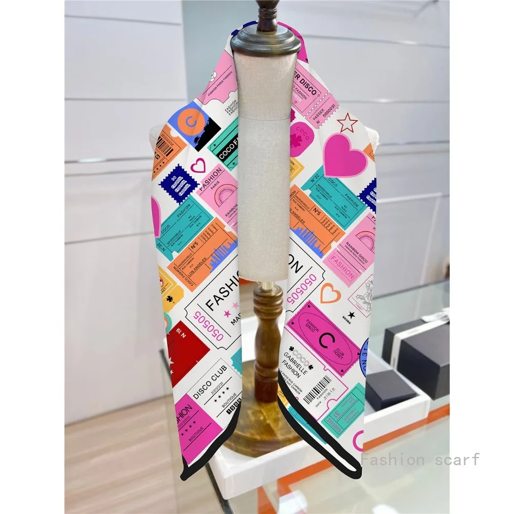 90CM 실크 스카프 여성 꽃 프린트 스퀘어 스카프 헤드 Echarpes 실크 Foulards Femme 랩 비치 숄 Bandana Lady Hijabs