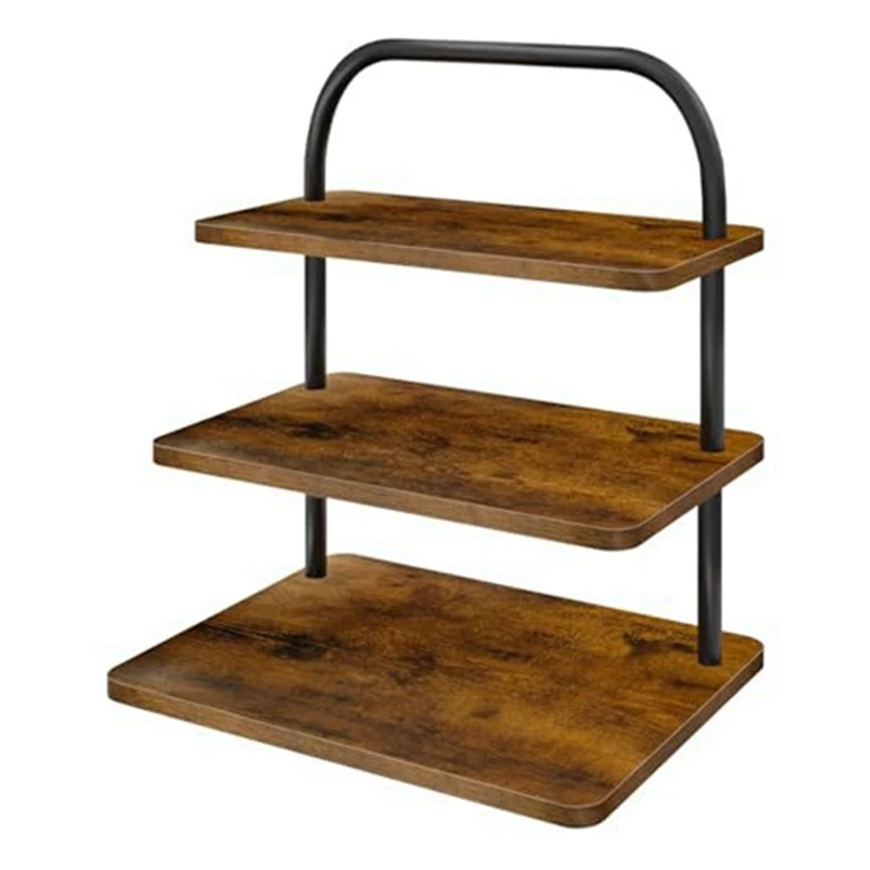 A25F-Square Wood Dessert Table 3 Tier Cupcake Display Stand Cupcake Tower Tiered Trays Stand Set