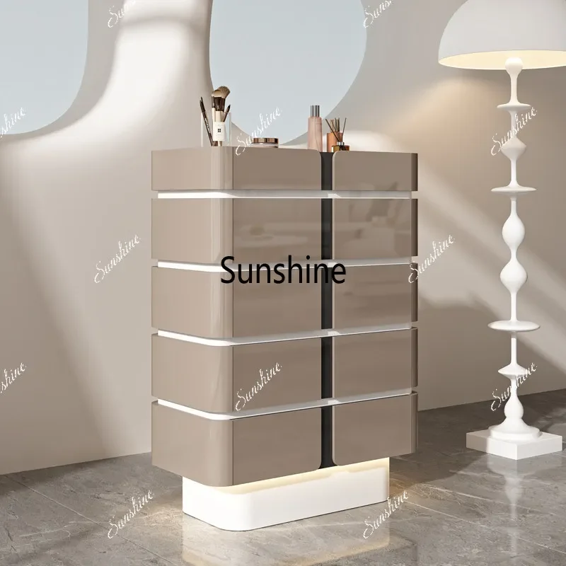 Italian light luxury solid wood chest of drawers high-end cloakroom jewelry jewelry cabinet T*