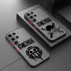 Anime One-Piece Matte Phone Case for Samsung Galaxy S24 S23 S22 S21 S20 FE Ultra S10 Plus Note 10Plus 20Ultra Funda