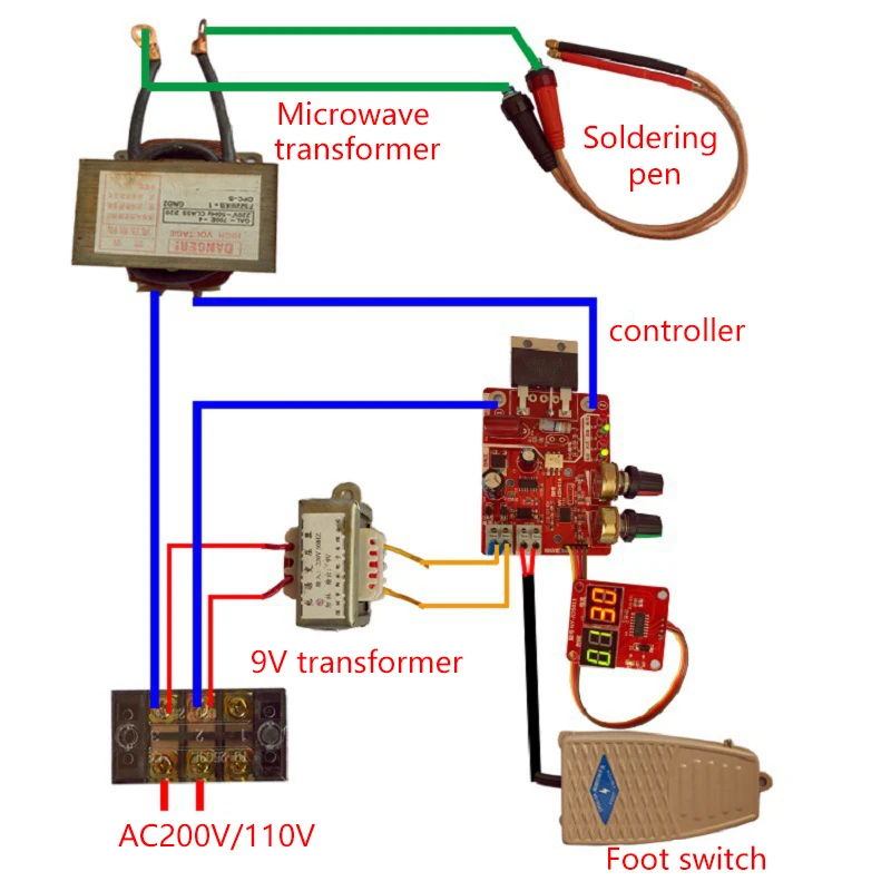 1Pc 40A/100A Spot Welding Machine Control Board Welder Controller Module Adjustable Time Current For Resistance Welding -40/100A