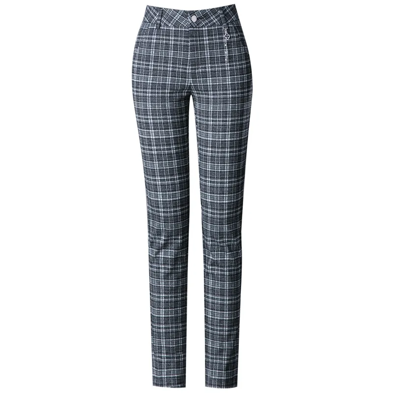 Woolen Plaid Hosen Herbst und Winter Neue Hohe Taille Schlanke frauen Hosen Beiläufige Gerade Hosen Elastische frauen Hosen (M-5XL)