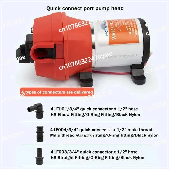 12V 24V 12.5LPM 17LPM Industrial Diaphragm Pump Self Suction Pump Automatic Start Stop Booster Pump Yacht  Flushing Car