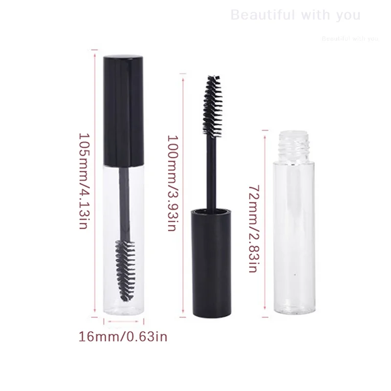 10ml Empty Matte Mascara Tubes Makeup Eyelash Refillable Bottle White Cap Cosmetic Packing Containers Eyebrow Cream Tubes