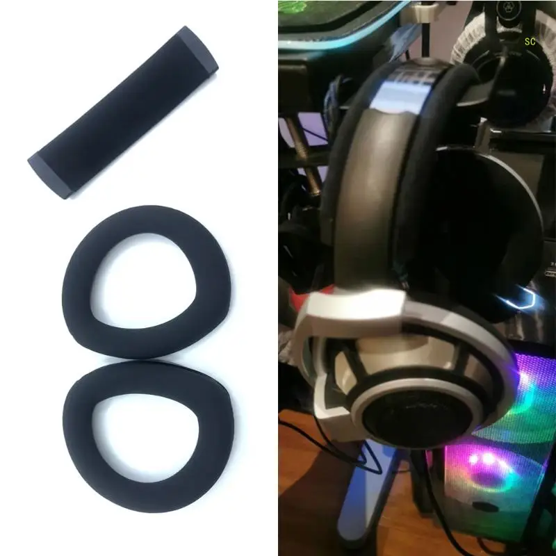 Легко заменяемые амбушюры для головных балок для наушников HD800 HD800S, более толстые чехлы из пенопласта, рукава,