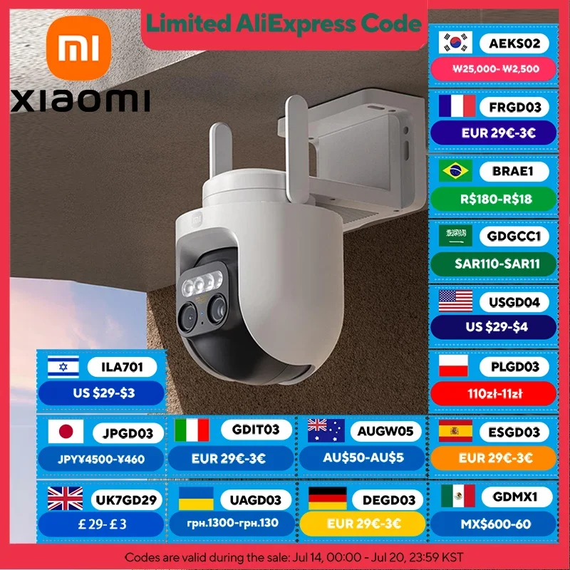 

Xiaomi Outdoor Camera CW700S PTZ 360° 9x Zoom 4MP 2.5K Color Night Vision IP66 Waterproof Two-Way Audio Motion/Vehicle Detection