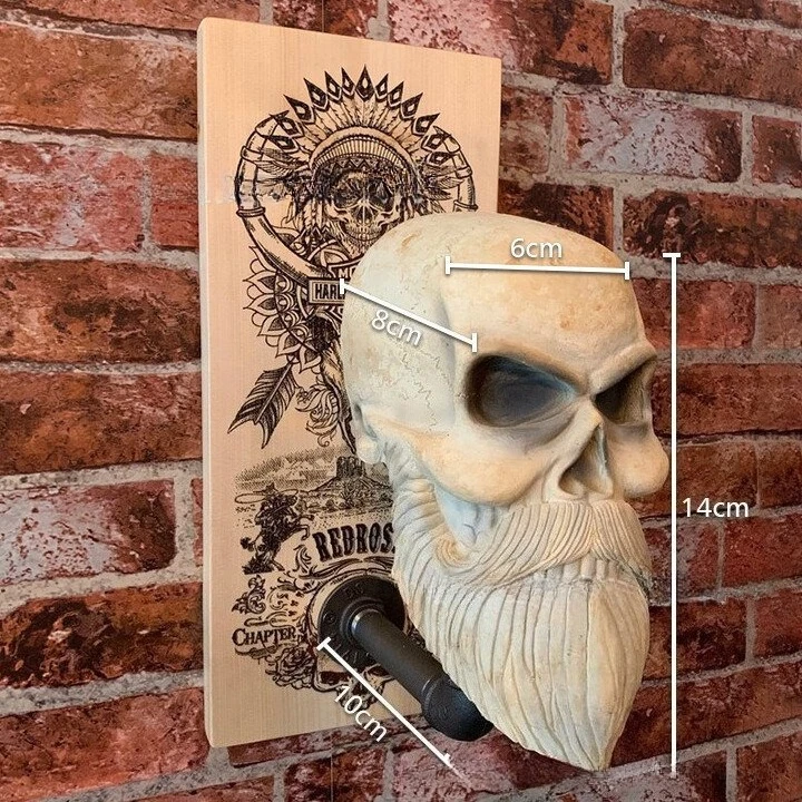 For Hats Key Motorcycle Helmet Holder Hook Jacket Hat New Skull Helmet Stand Hat Holder Wall Mounted resin