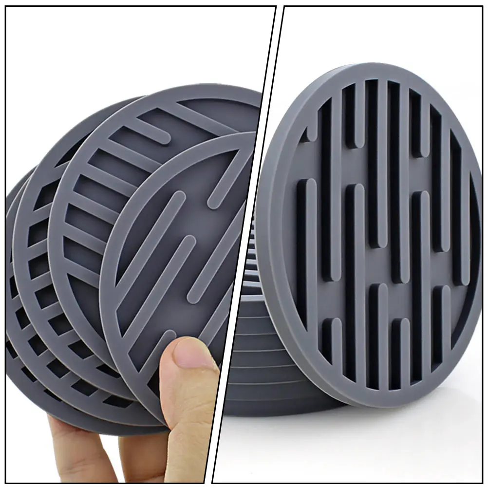 

2 pcs Silicone Coasters Heat Resistant Cup Non-Skid Mug Mats Decorative Place Mats For Home Desktop Anti-Scalding Coasters