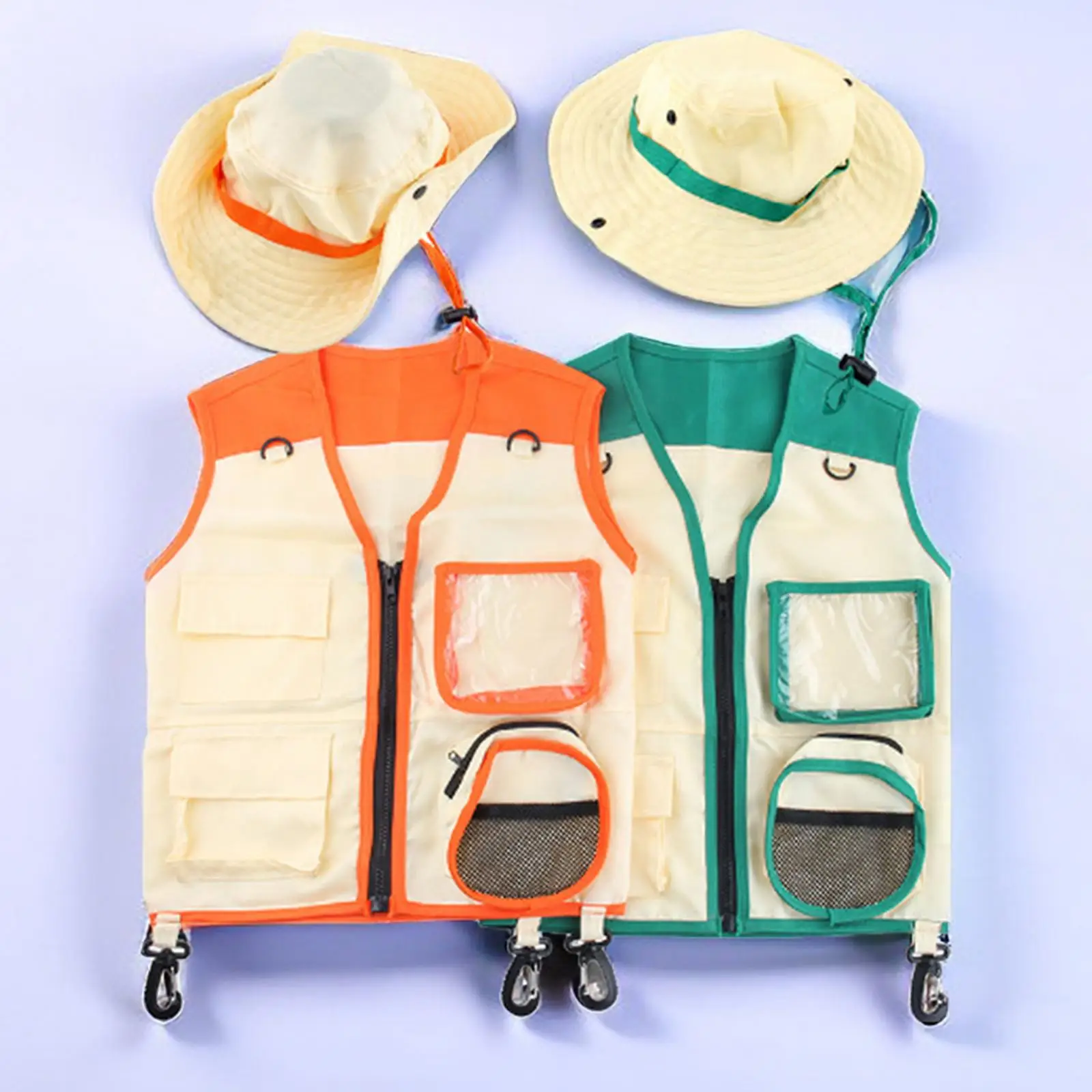 Kids Explorer Costume Set Camp Adventure Vest and Hat Pretend Play Halloween