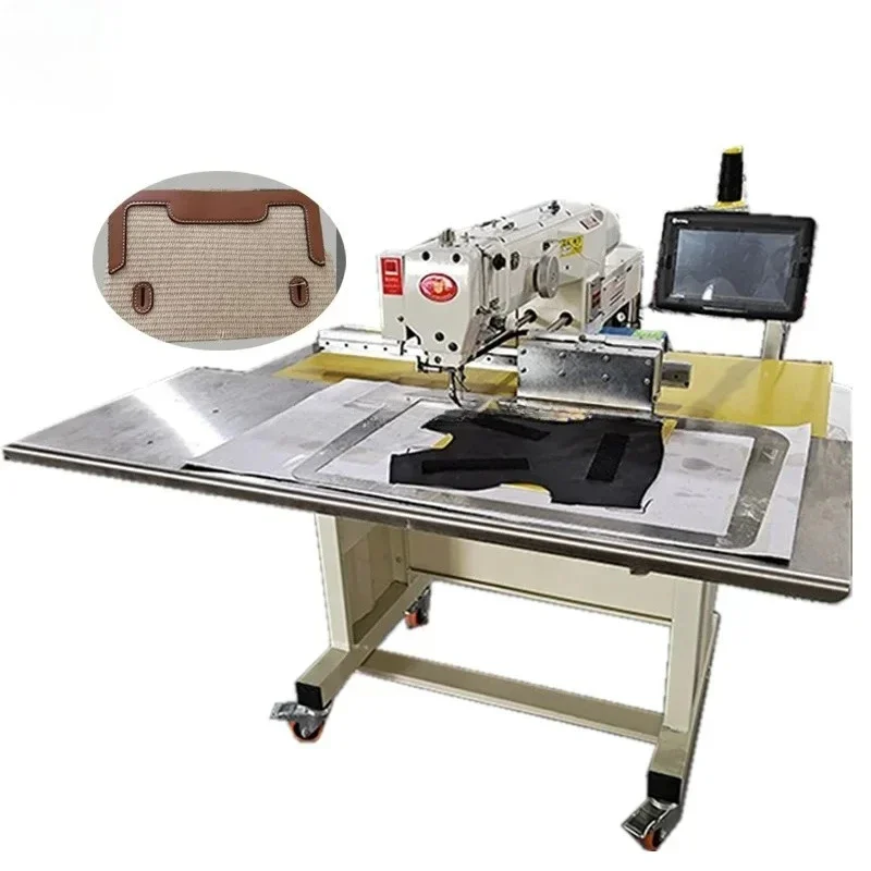 large area label industrial pattern sewing machine for make jaket logo leather belt for sewing machine