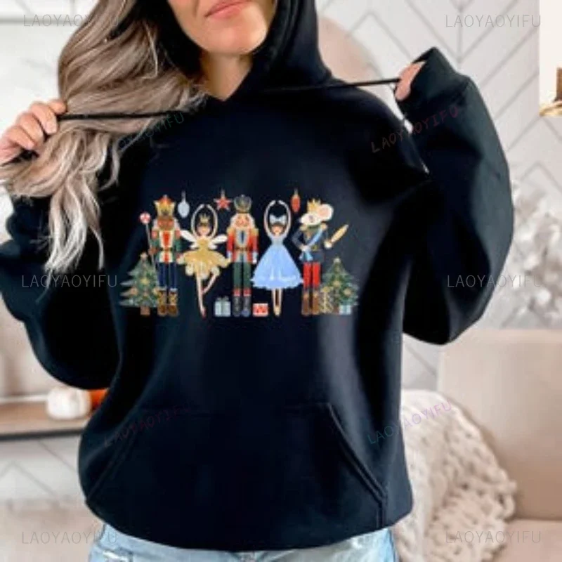 Classical Russian Ballet The Nutcracker Woman Man Merry Christmas Graphic Hoodie Autumn Winter Drop Shoulder Warm Sweatshirt