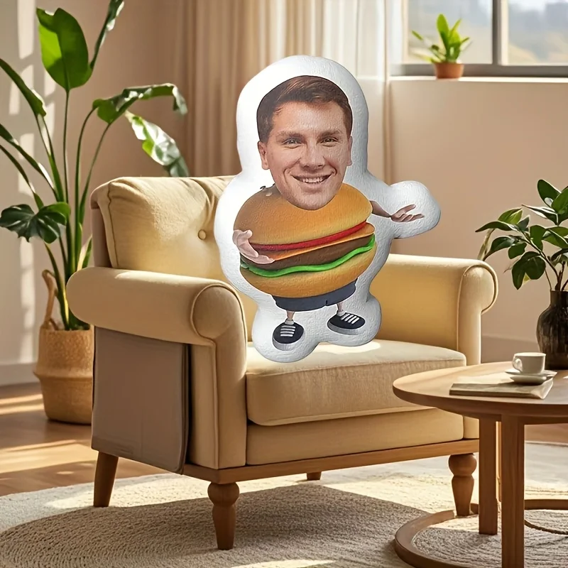 Customized funny pillow with personalized facial features, suitable for birthdays, anniversaries, and various holidays