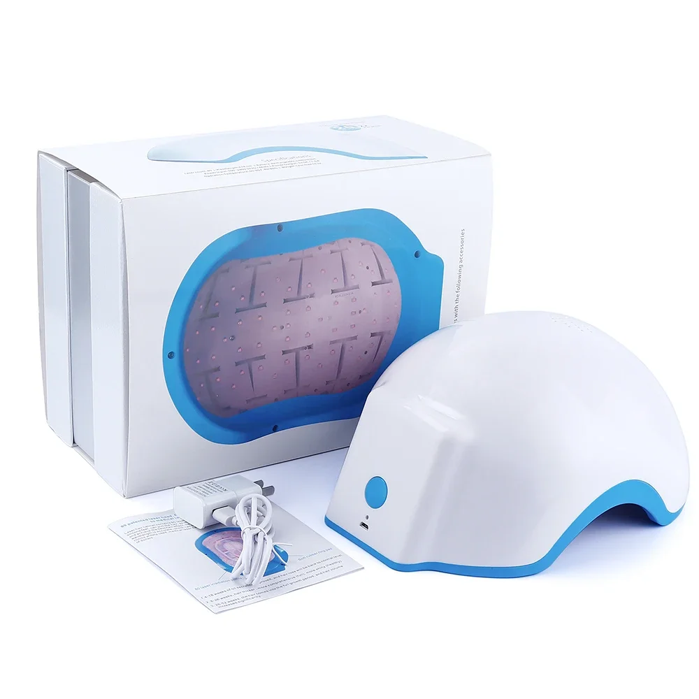 HLKGO المصنع الأصلي 80 ليزر علاج مضاد لتساقط الشعر غطاء إعادة نمو الشعر 650nm LLLT خوذة نمو الشعر اللاسلكية