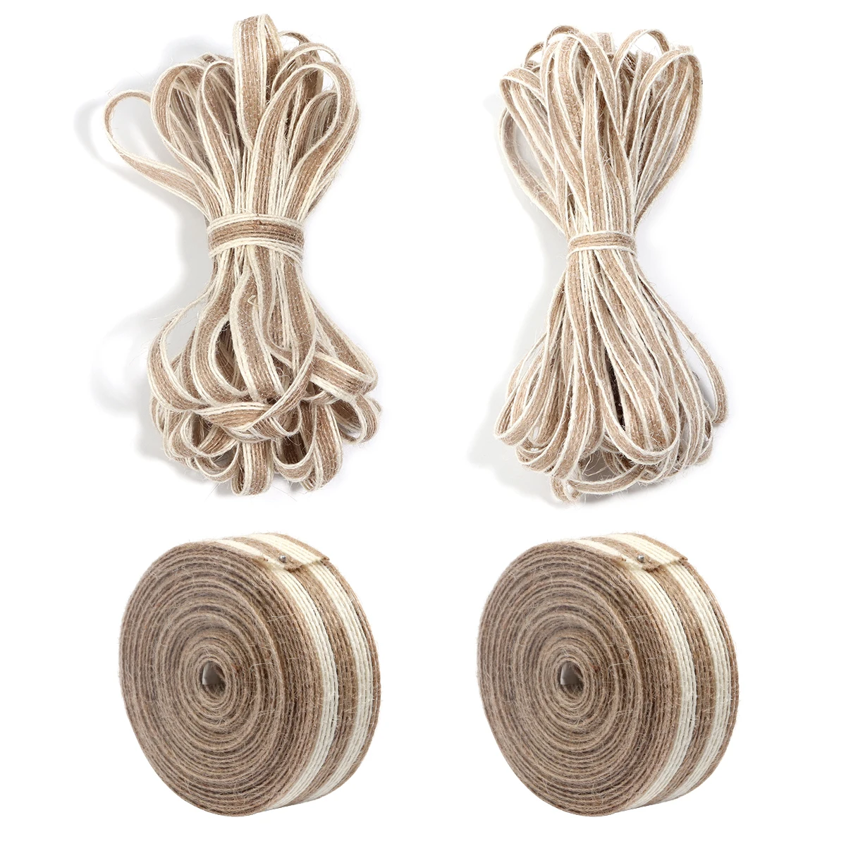 Corde de jute à bord blanc, ruban de toile de jute naturelle, décoration de fête de mariage, sangle d'emballage de cadeau de bricolage de Noël, 5 m, 10m, rouleau