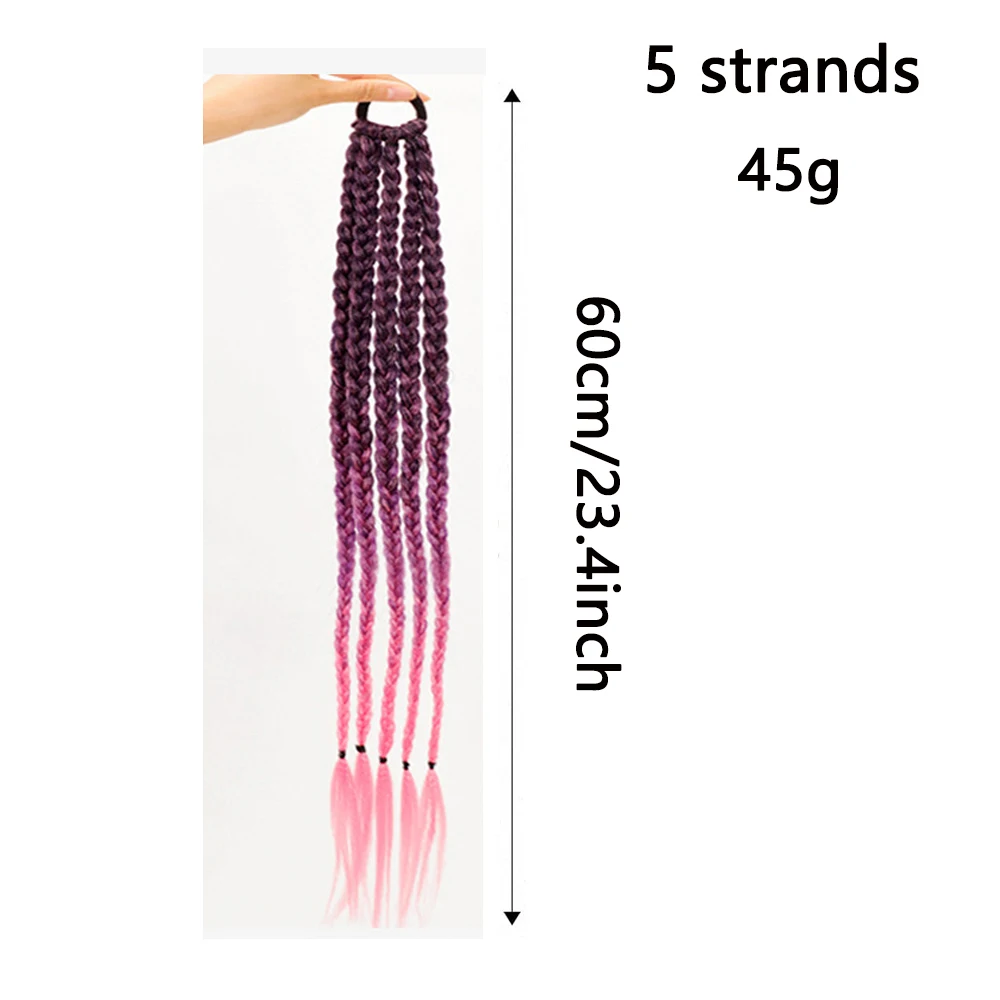 1/2pcs Gradient Weave Hair Accessories Fake Hair Braids Colorful Ties Dirty Dreads Highlighted Braid Head Ropes