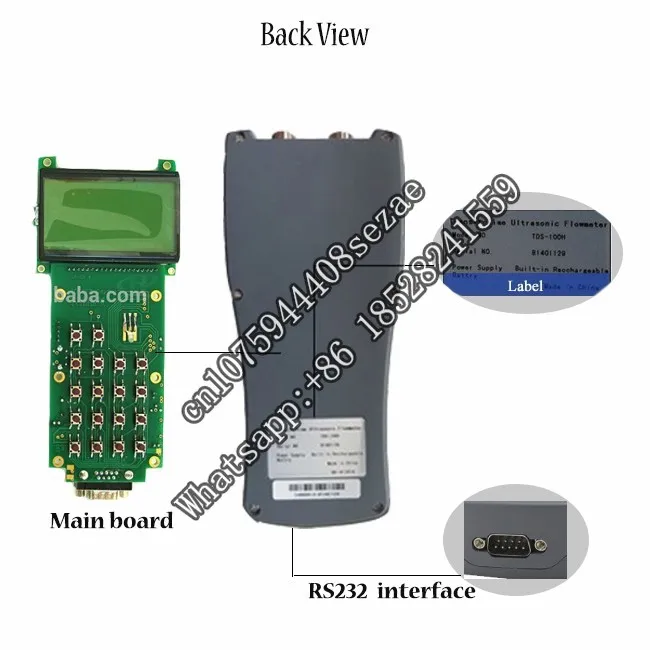 Portable Digital Ultrasonic Flow Meter Built-in Rechargeable Battery 4-20mA Output  Inspection flow meter