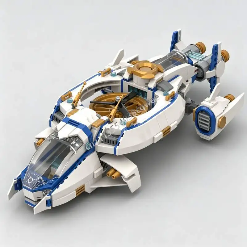 NEU 654-teiliger Hubschrauber MOC Baukasten Sci-Fi Flugzeugmodell DIY Kreatives Montage-Lernspielzeug Sammlerstück Ausstellungsstück Geschenk