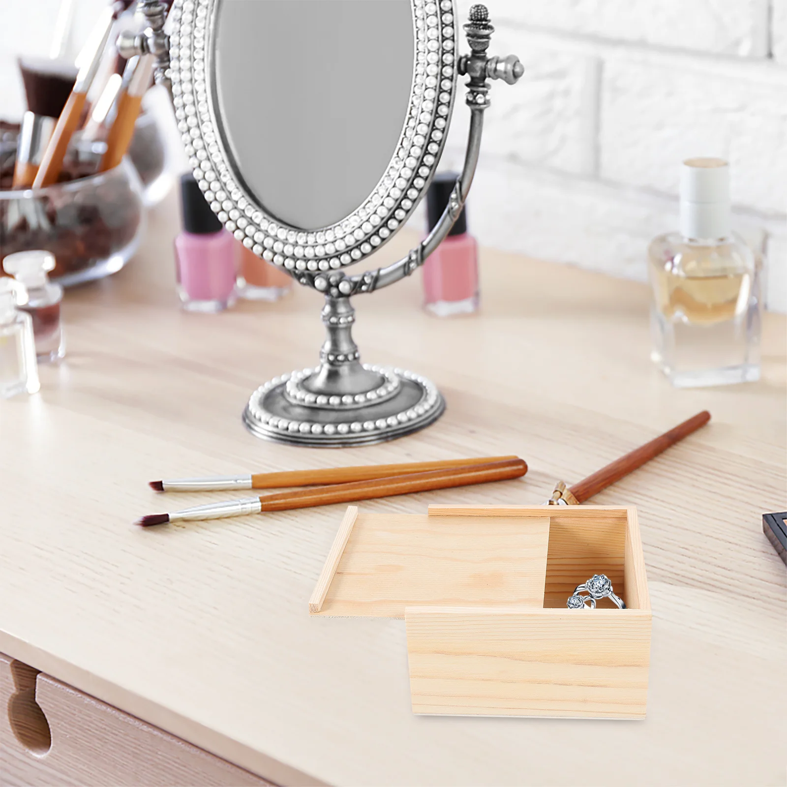 

3Pcs Wooden Box Sliding Lid Storage Organizer DIY Craft Gift Jewelry Decorative Unfinished Tool Photo Soap Mini