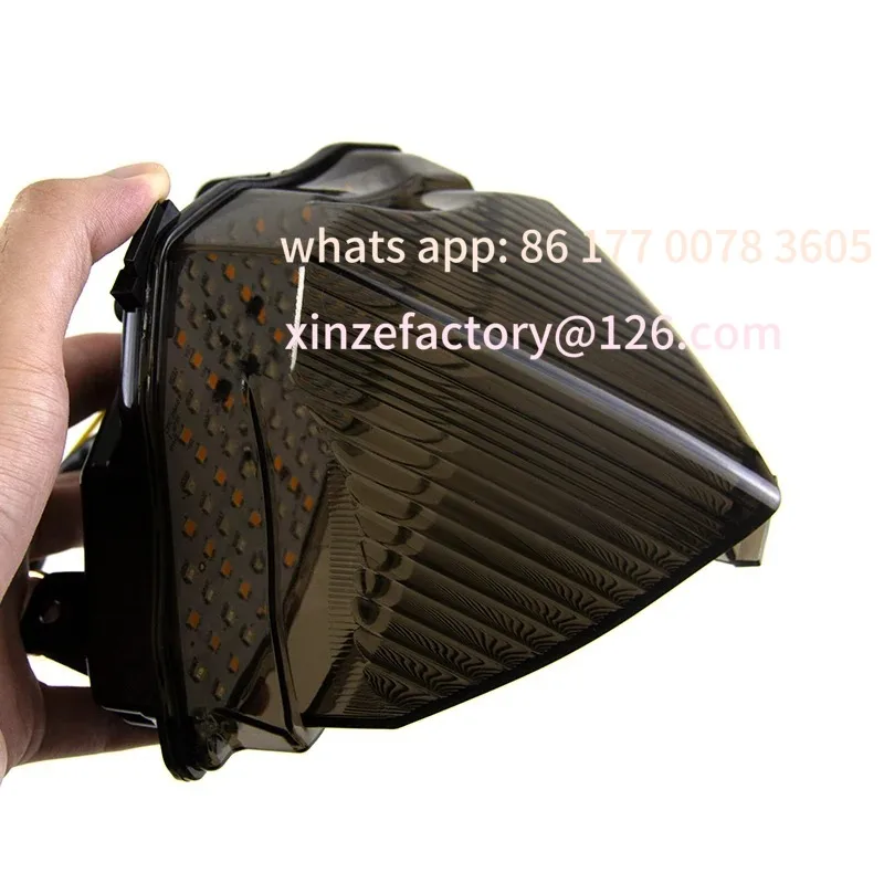 تخصيص دراجة نارية LED الفرامل الضوء الخلفي الدخان بدوره إشارات لمبة خلفية وقف الضوء الخلفي #5