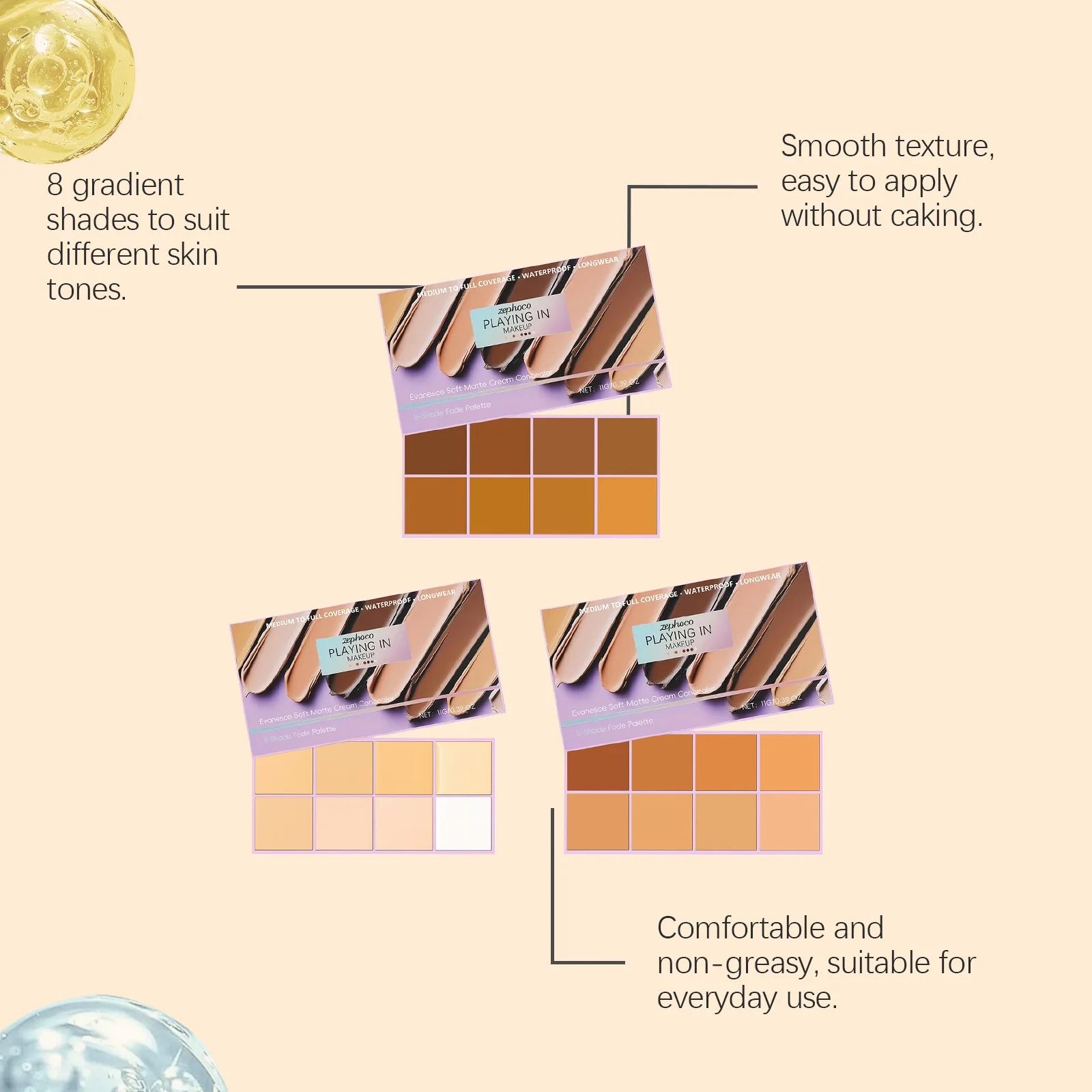 Long-lasting Waterproof Soft Matte Gradient Concealer Naturally Lightweight and Smooth Transparent Makeup Gradient Concealer