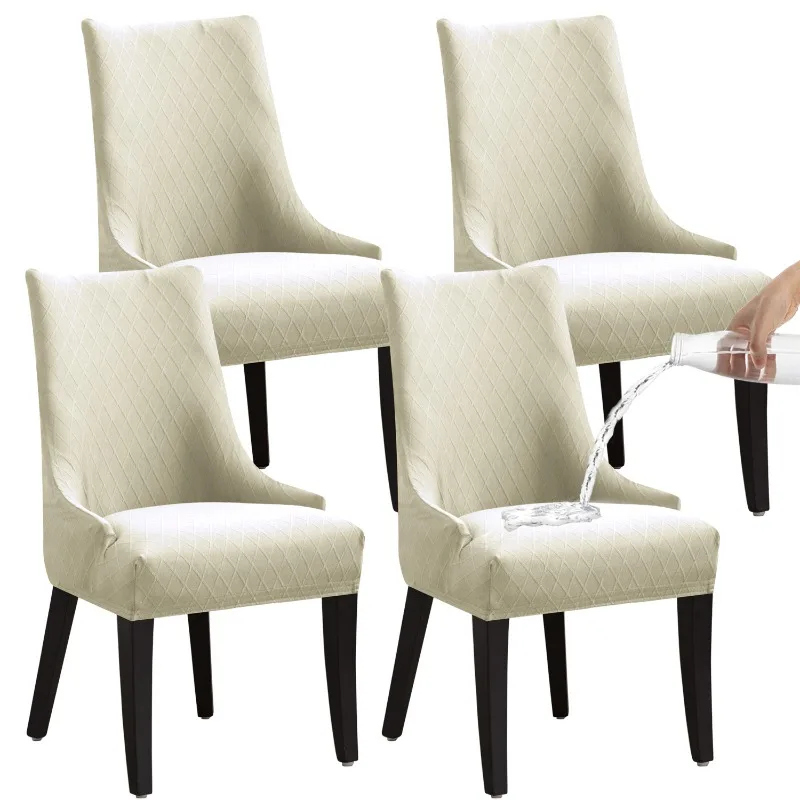 

1/2/4Pc Water Repellent Sloping Chair Cover High Back Accent Dining Chair Covers Stretch Seat Slipcovers for Kitchen Living Room