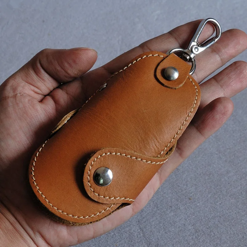 Herren-Schlüssel etui aus weichem Retro-Leder mit Mehrzweck-Anti-Lost-Autos chl üssel halter Kompakter, praktischer Haushalts schlüssel organisator