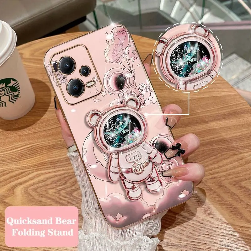 Quicksand Balloon Astronaut Phone Holder Case For Xiaomi Redmi Note 12 5G Shatterproof Protection Redmi Note 12 5G Back Cover