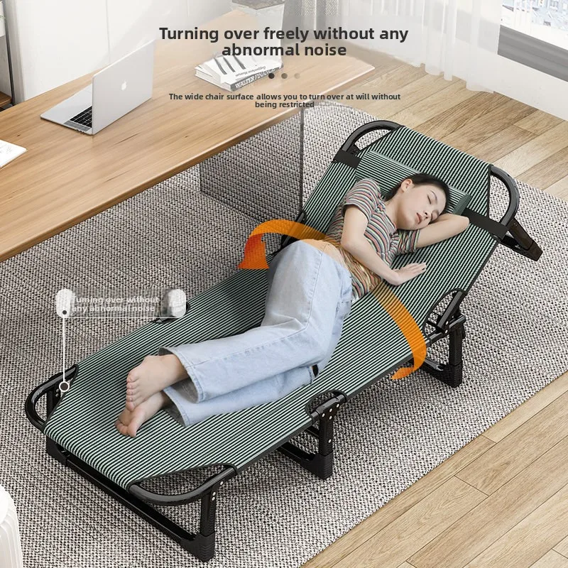 Folding single bed household portable multi-function recliner office simple lunch break bed