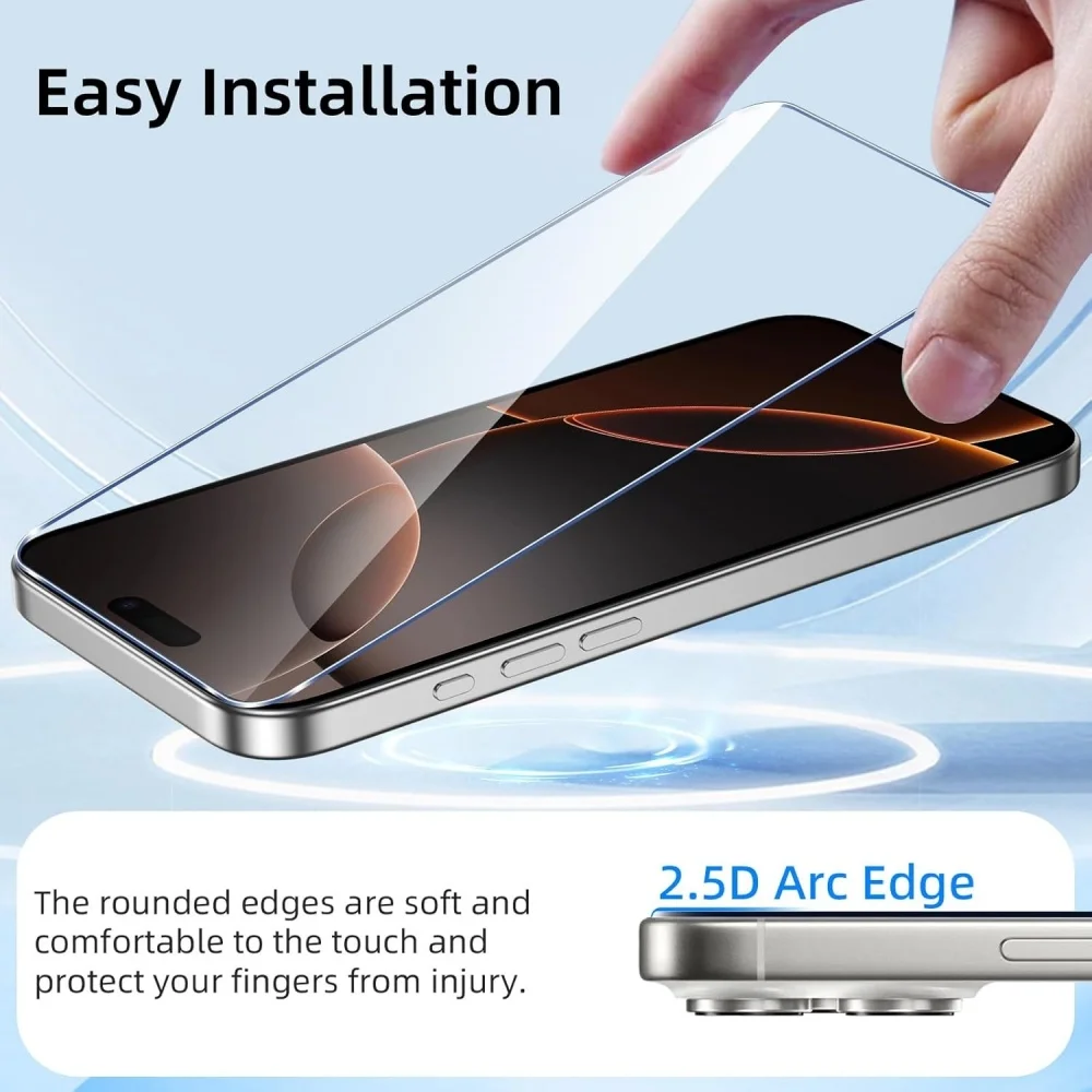 

1~5PCS HD Tempered Glass For iPhone 16 17 Pro Max 17e 16e 15 14 13 12 Screen Protector Film For iPhone 11 13 Mini Glass