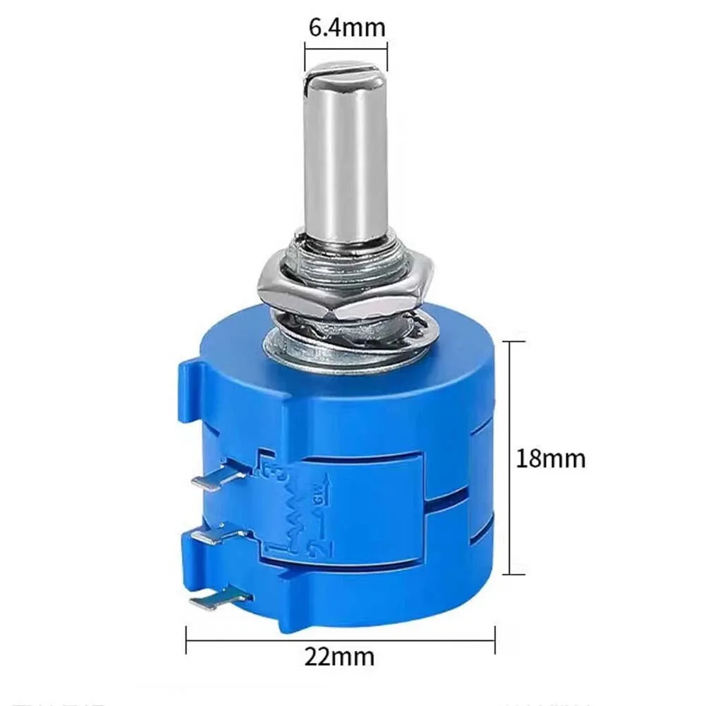 1Pcs 10-Turn Potentiometer 3590S Wirewound Variable Multi-turn POT 10 Ring Adjustable Resistor + Turns Counting Rotary Knob