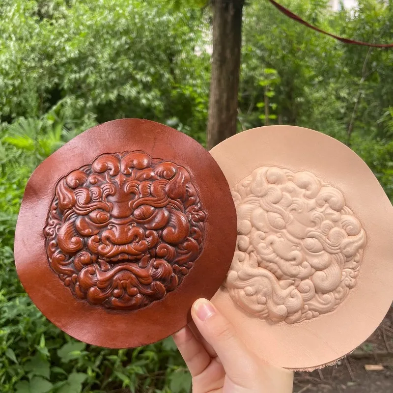 3D Lion Head Leather Embossing Mold Leather Shaping Stamp Cold Pressing Tool DIY Hydraulic Pressure Stamps Two Sizes Chosing