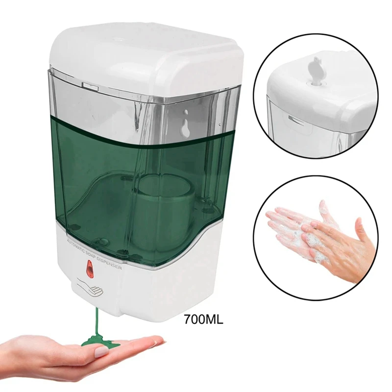 TOP 700Ml pompa per lozione senza contatto con montaggio a parete Dispenser automatico di sapone con sensore IR liquido senza contatto per cucina bagno