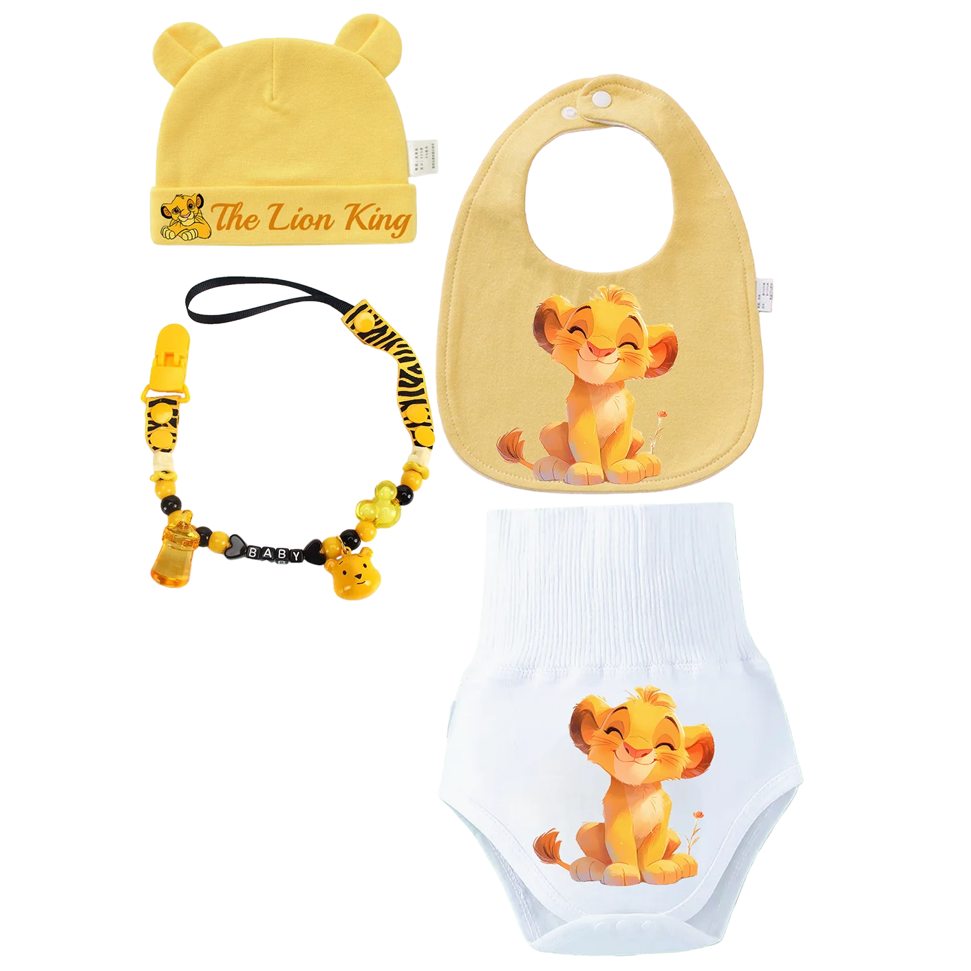 Baby bib with printed design  suitable for babies Newborn burp cloth Children's hat Baby soothing pacifier holder Boys & girls view 5
