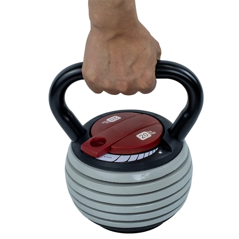 

Factory Supply Iron and Cast Iron Material Adjustable Kettlebell 20 Pounds Fitness Equipment