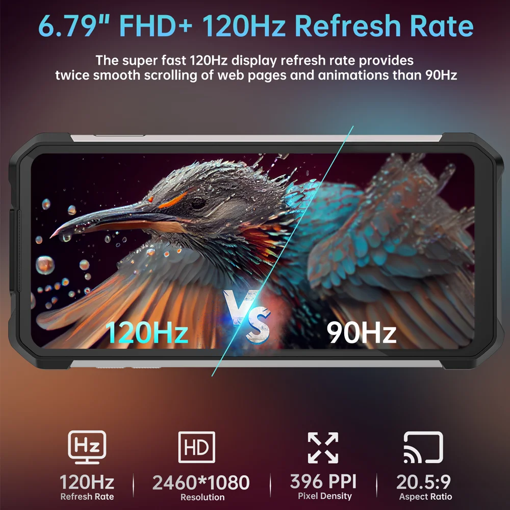 Unihertz Tank 3 Pro 8849 Projetor Smartphone Android 14 5G Phone, 32GB 512GB, Câmera 200MP, Dimensidade 8200, IP68, Bluetooth 5.3