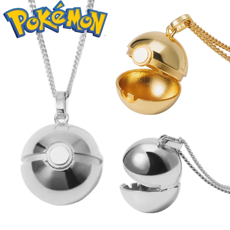 Pokemon Pokeball Pendant Necklace Men's Chain New Classic Retro Punk Hip Hop Rock Necklace Jewelry Cartoon Women Halloween Gift