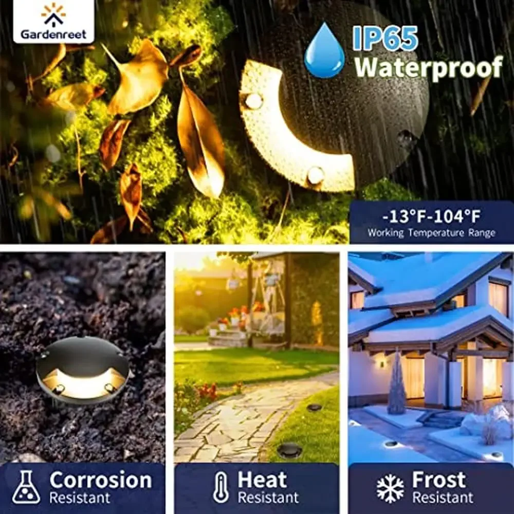 LED Brass In Ground Well Lights 12V Waterproof Path Driveway Landscape Outdoor Fixture Garden Yard Lawn Lighting Safe Energy