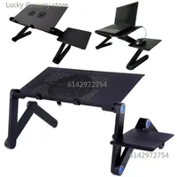 Cooling Fan Laptop desk Portable Adjustable Foldable Computer Desks Notebook Holder tv bed PC Lapdesk Table Stand