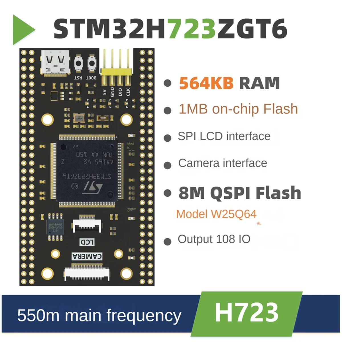 STM32H723ZGT6 Core Board Chip STM32 STM32H723 STM32H H723ZG System Learning Development Board Demo Module