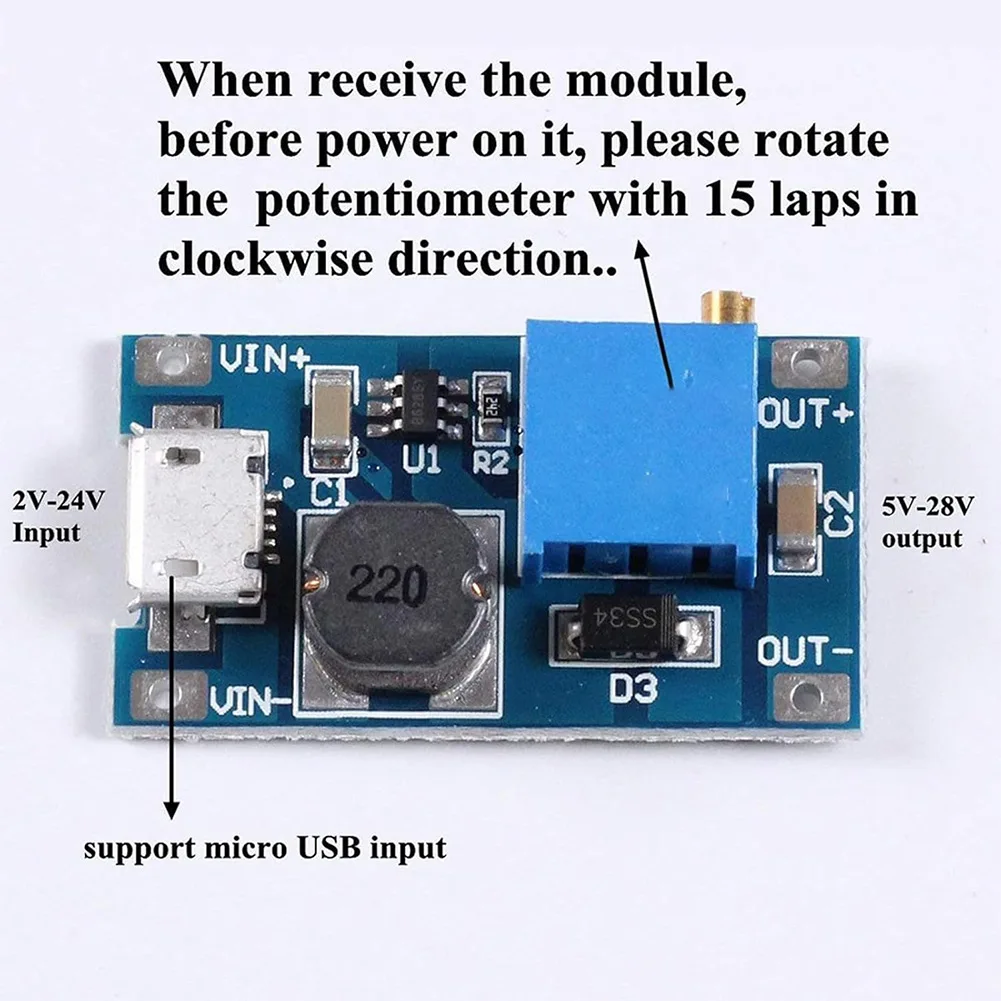10pcs High-Performance Step Up Regulator for Small-Scale Power Applications Input 2V-24V Output 5V-28V 93% Typical Efficiency