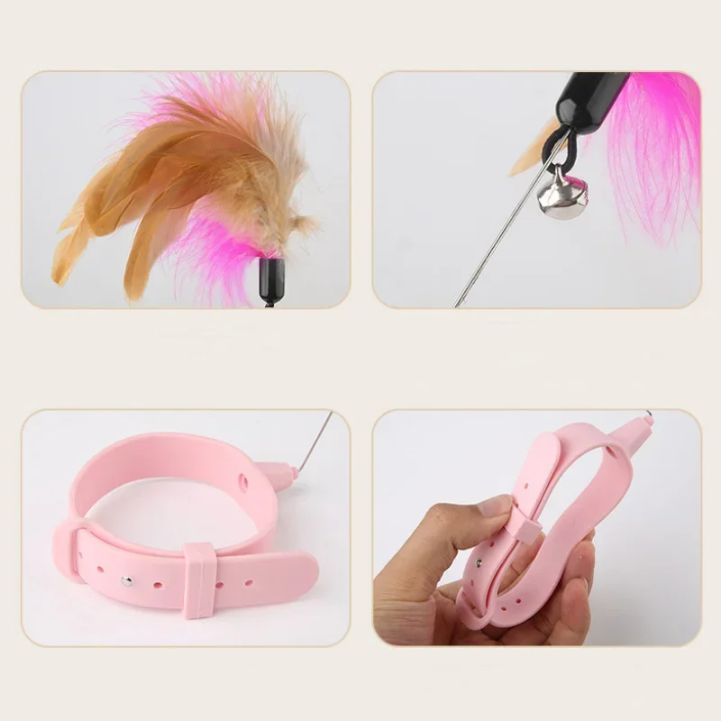 Collar Teaser Cat Stick Self High Cat Toy Sleeve Collar Feather Bell Cat Toy Pet Supplies