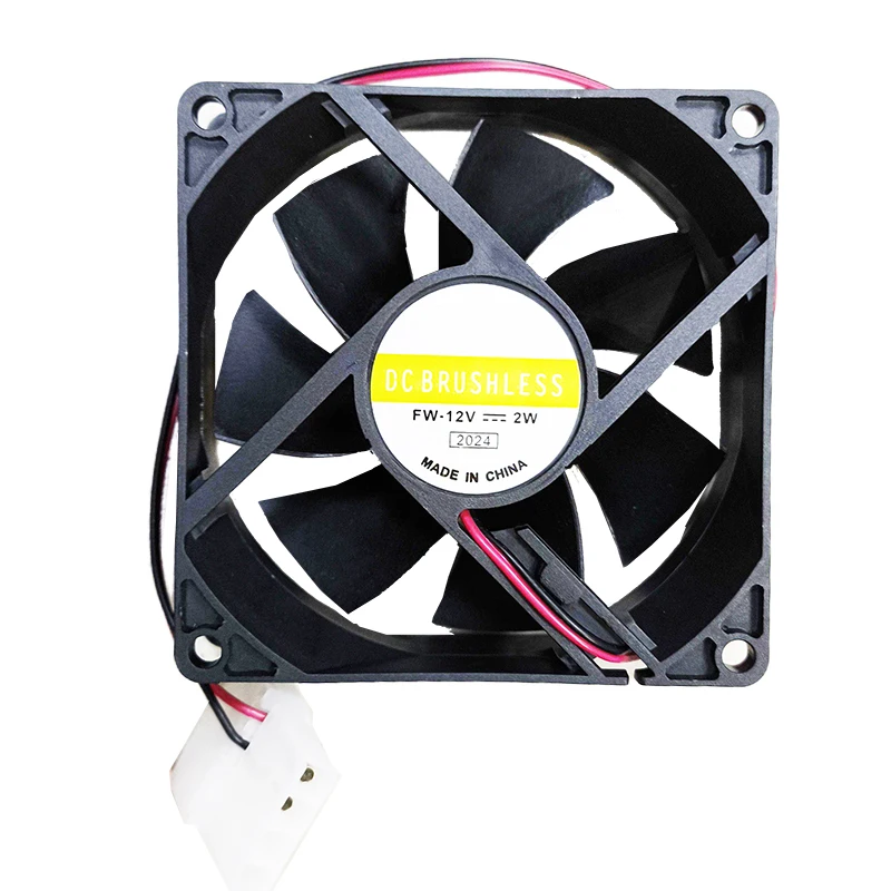 PC Computer Case 8025 80mm 8cm 25mm thickness DC 12V black IDE 4pin(2pin inside)male and female Cooling Motor Fan