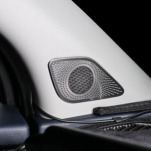 Imagen 2 del producto Para Kia Sportage NQ5 2023-2026 negro plata puerta de acero inoxidable A-pilar Tweeter cubierta de altavoz embellecedor piezas interiores
