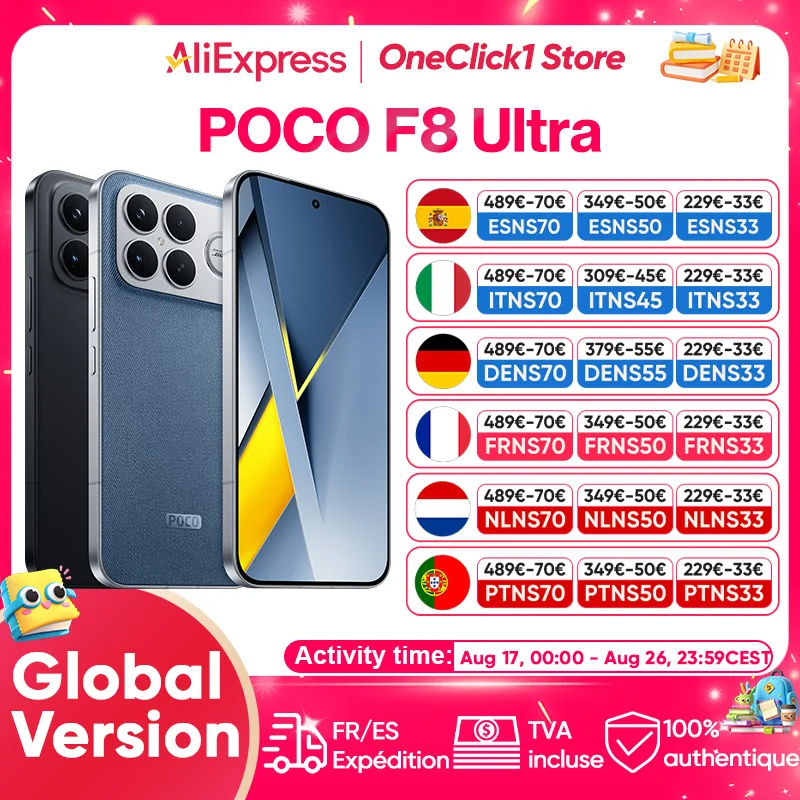 Globale Version POCO F8 Ultra Smartphone Snapdragon ®   8 Elite Gen 5 6,9' Augenschonendes AMOLED-Display 6500mAh 100W HyperCharge NFC